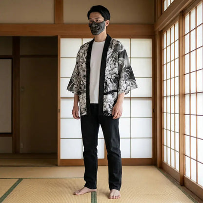 Veste Kimono Homme Masque Démon Oni