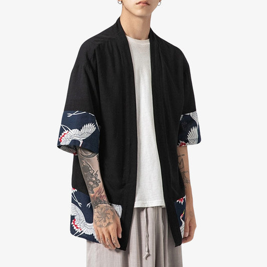 Haori Cardigan Tsuru en Coton et Lin