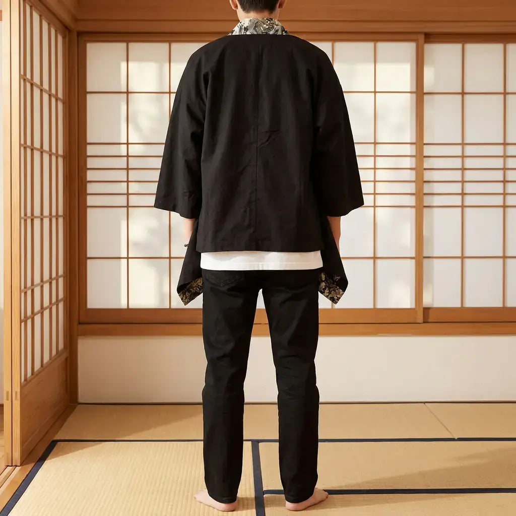 Haori Col Irezumi en Coton Brossé