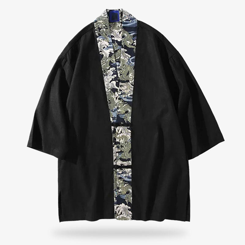 Haori Col Irezumi en Coton Brossé