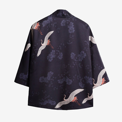 Haori Japonais Kanji et Grue Tsuru