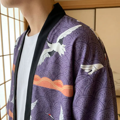 Haori Tokyo à Motifs de Grues Tsuru