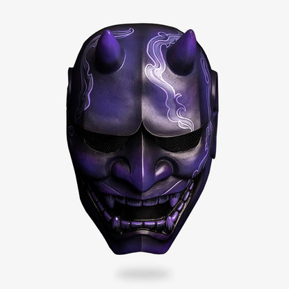 Masque Japonais Oni Rouge ou Bleu Peint au Pinceau