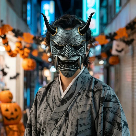 Masque Japonais Kabuki Oni en Fibre de Verre