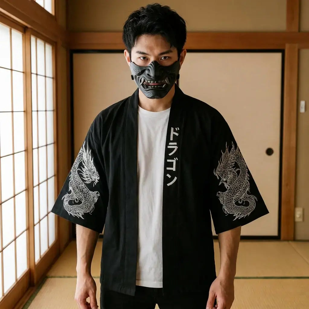 Haori Homme Motif Dragon Japonais
