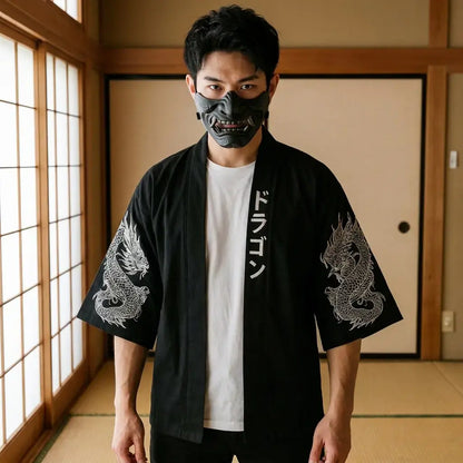 Haori Homme Motif Dragon Japonais