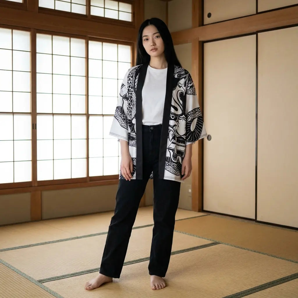 Haori Hannya Coupe Droite Unisexe