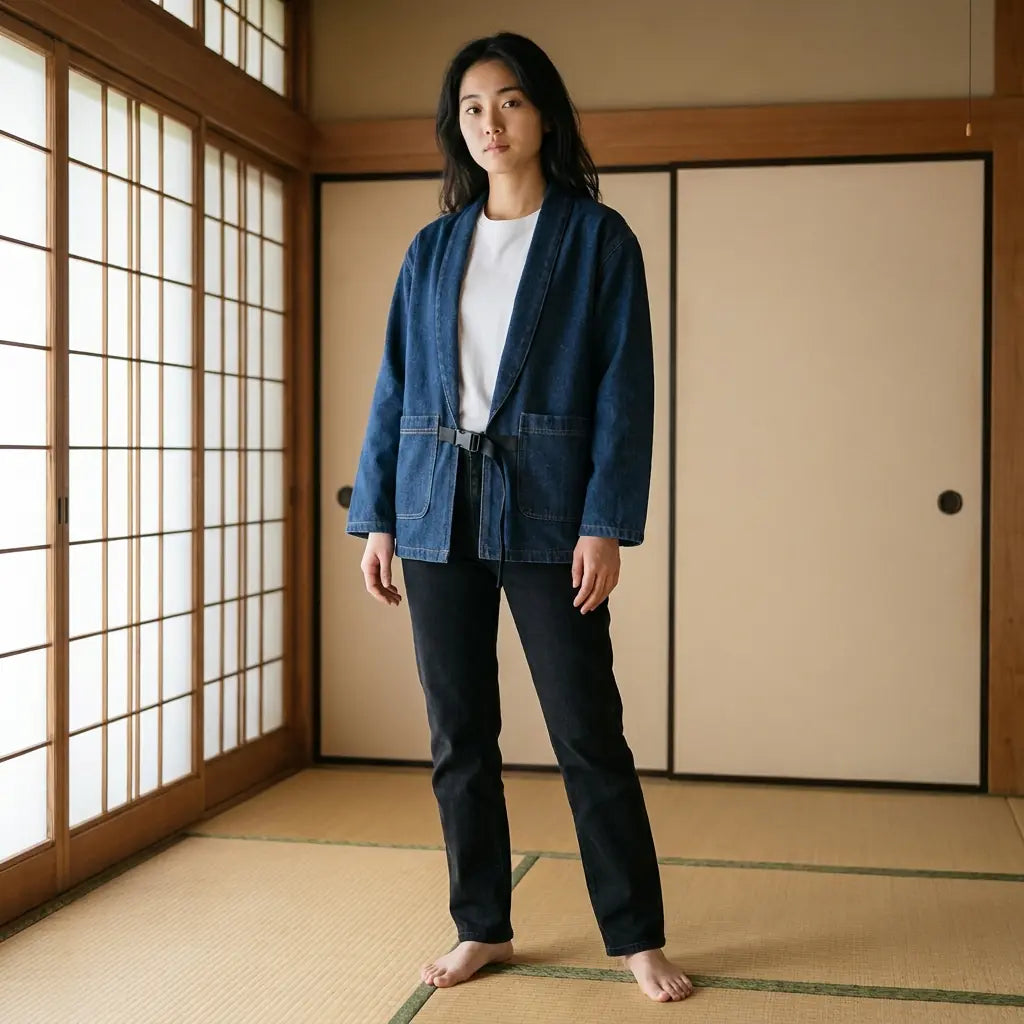 Haori Bleu Indigo en Coton