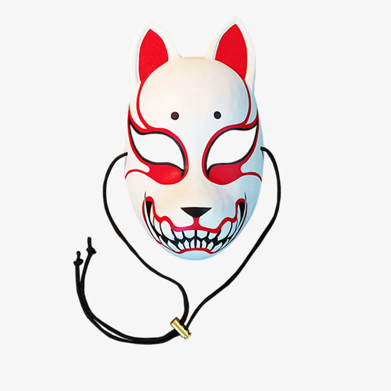 Masque Kitsune Façonné et Peint au Pinceau