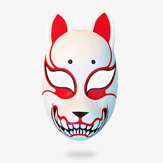 Masque Kitsune Façonné et Peint au Pinceau