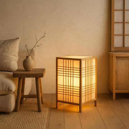 Lampe de Table Japonaise Shoji en Bambou