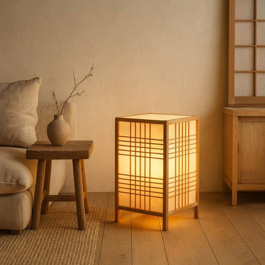 Lampe de Table Japonaise Shoji en Bambou