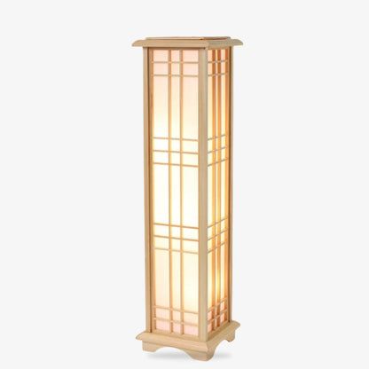 Lampadaire Japonais Shoji en Bois de Bambou