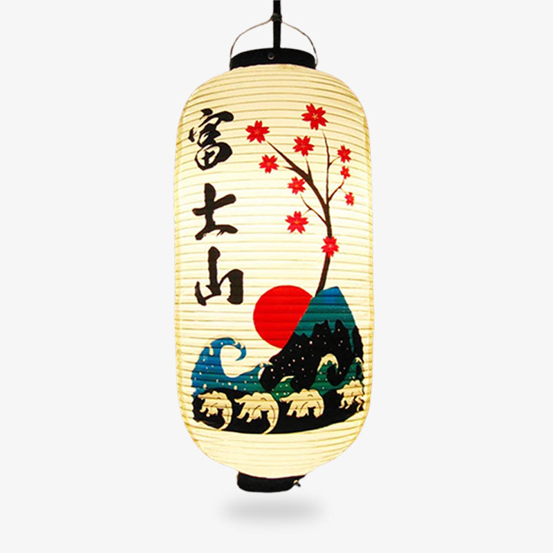 Lanterne Japonaise Blanche Fuji et Soleil Levant
