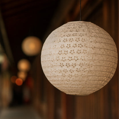 Lanterne Japonaise Blanche Ronde en Papier Washi