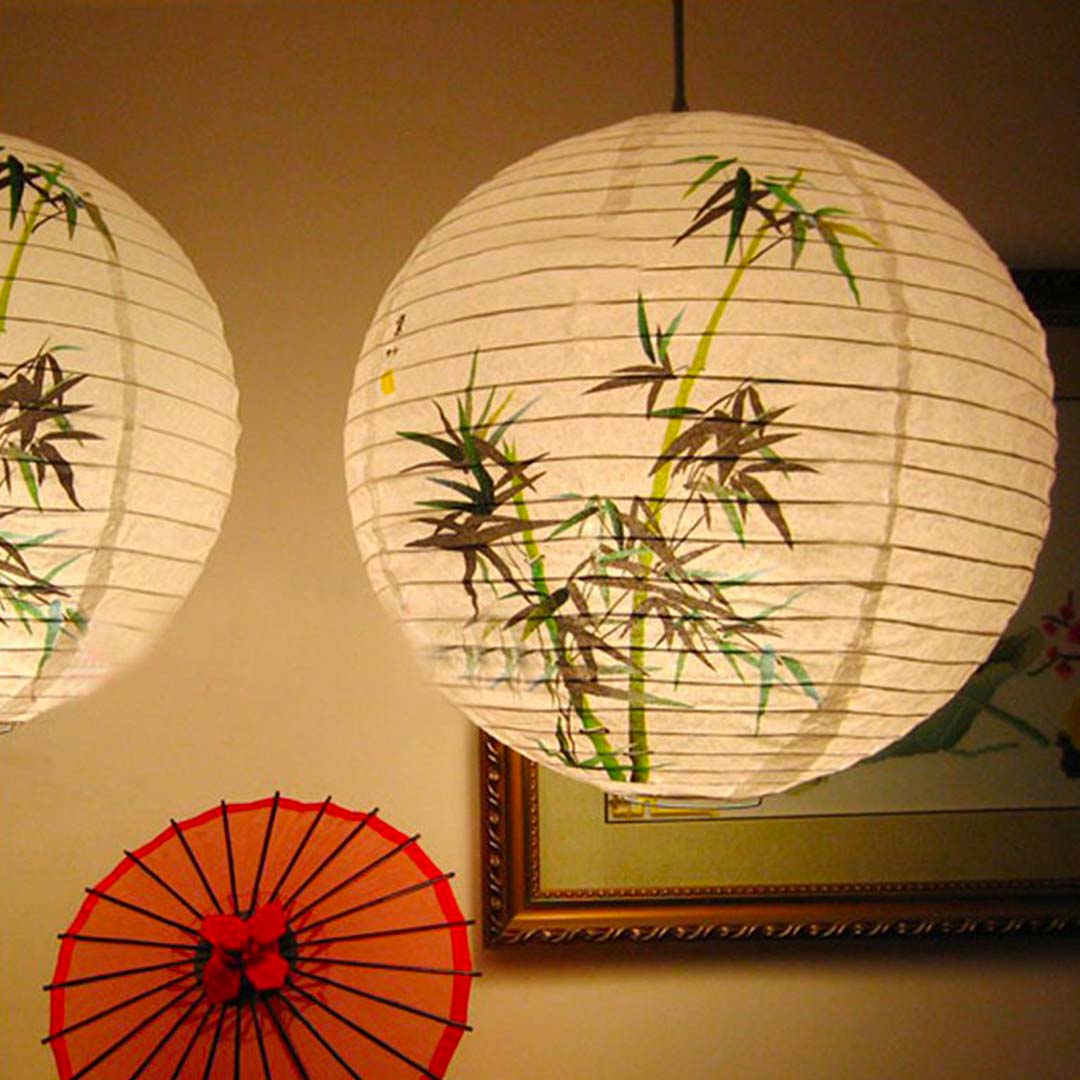 Lanterne Japonaise Ronde Motif Bambou