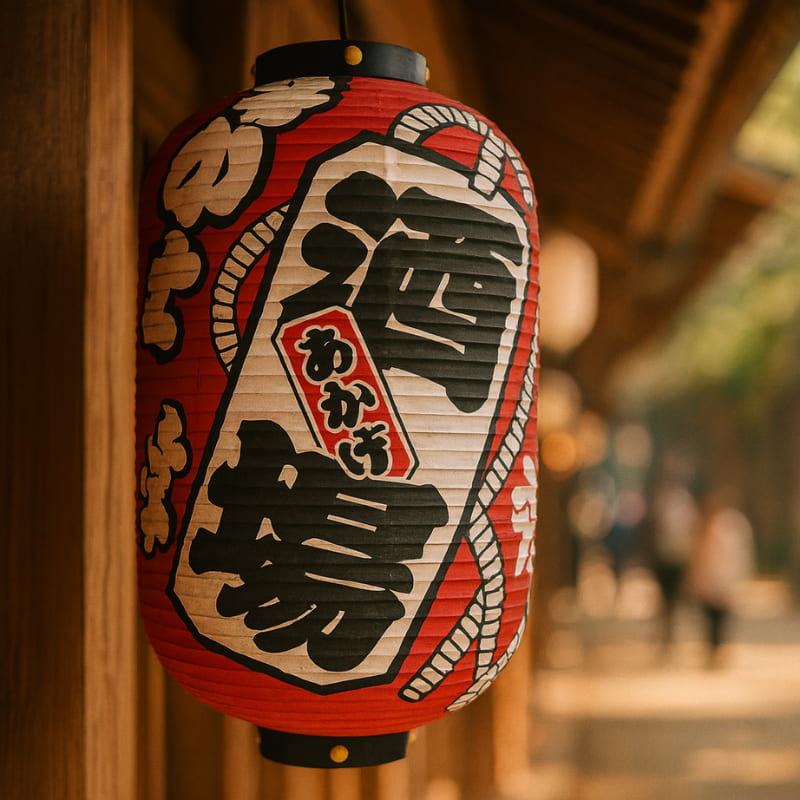 Lanterne Japonaise Rouge Calligraphie Izakaya
