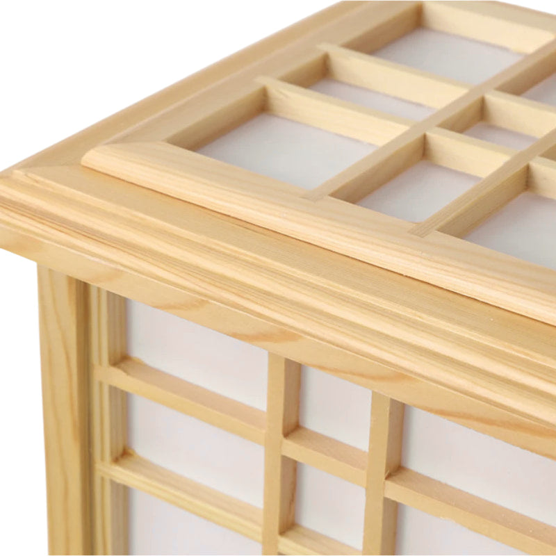 Lampadaire Japonais Shoji en Bois de Bambou