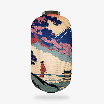 Lanterne Japonaise Ukiyo-e Sakura et Mont Fuji