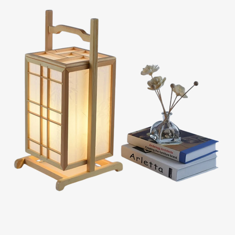 Lanterne Japonaise Shoji en Bois à Poignée