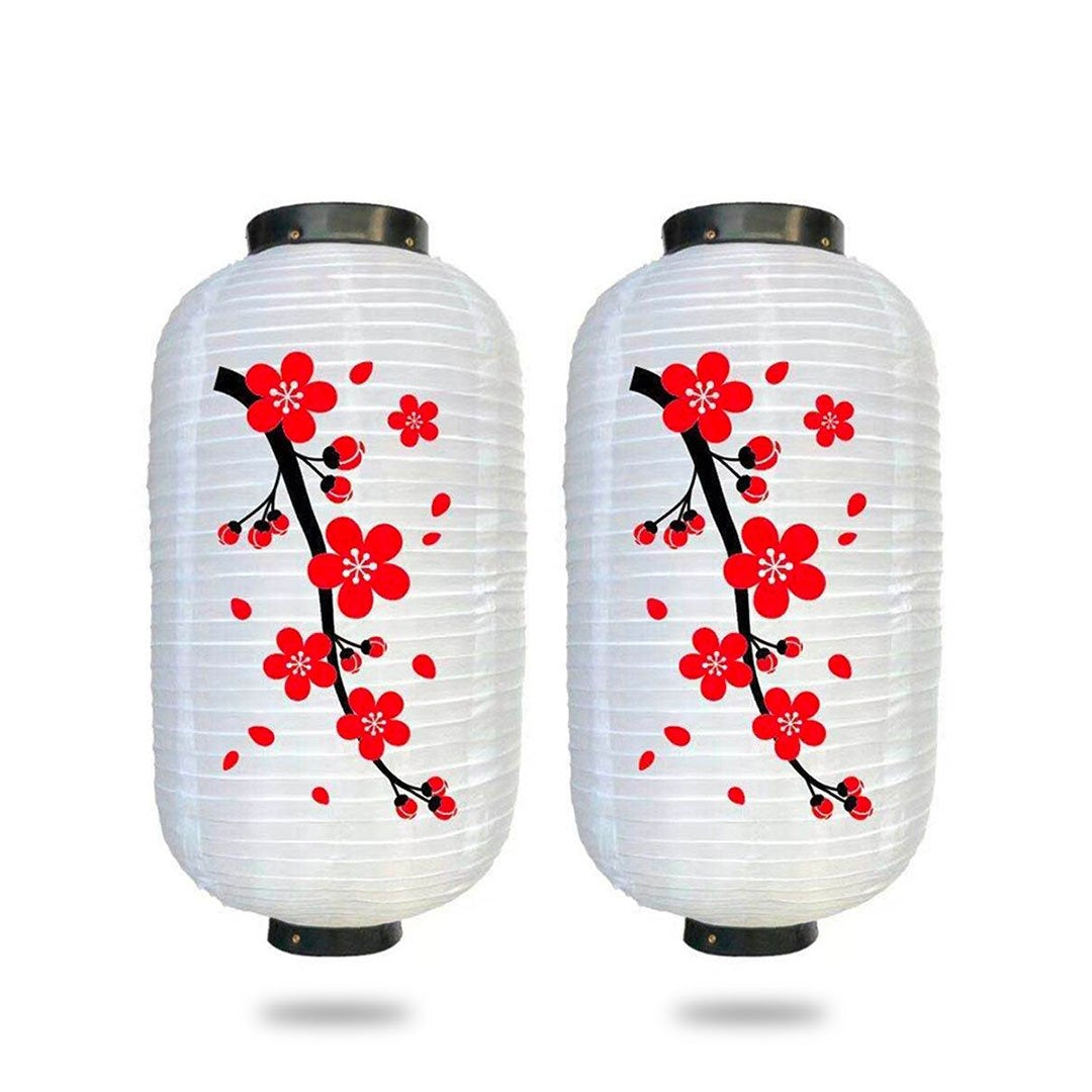 Lanterne Japonaise Rouge Papier de Riz Lot de 2