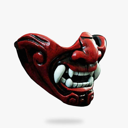 Masque Oni Rouge Mempo à Doublure Satinée
