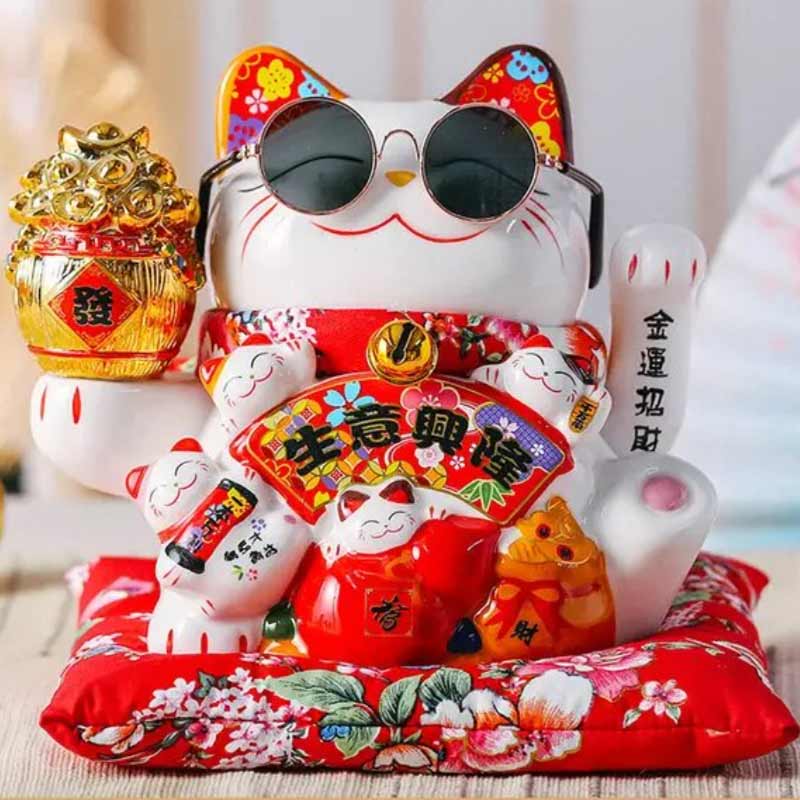 Maneki Neko Tirelire Éventails Sensu 18 cm