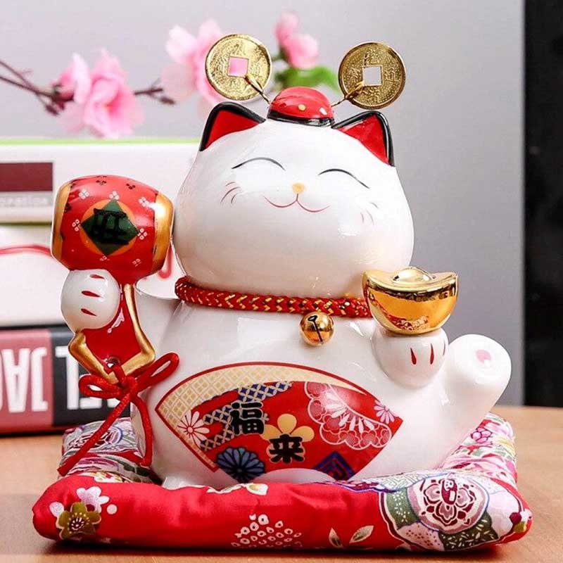 Maneki Neko Tirelire au Maillet de Daikoku
