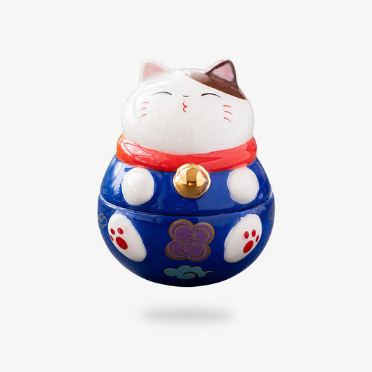 Maneki Neko Tirelire Violet ou Jaune 6 cm