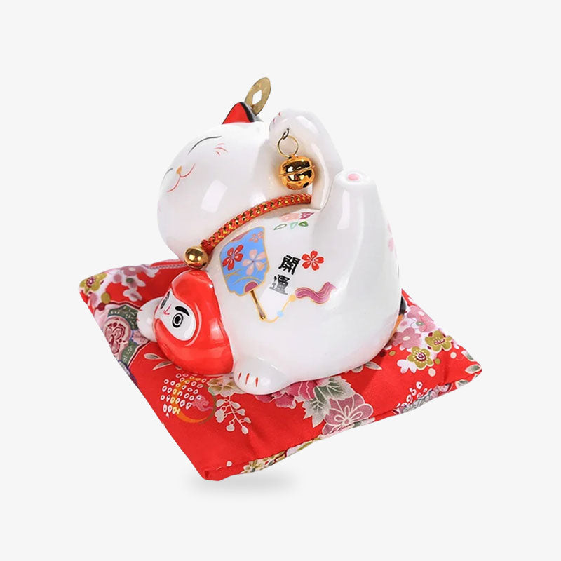 Maneki Neko Tirelire au Daruma 16 x 11 cm