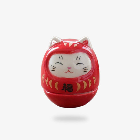 Maneki Neko Kawaii Habillé en Daruma