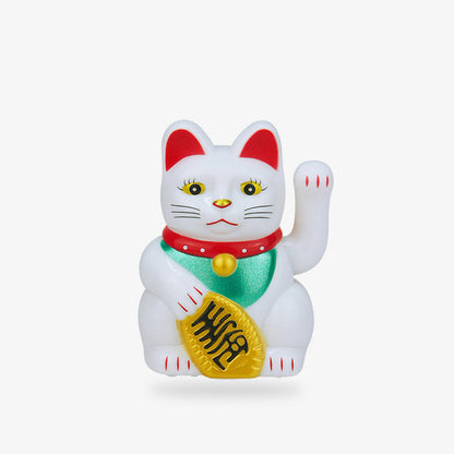 Maneki Neko Lucky Cat Blanc Solaire