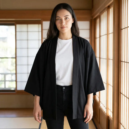 Haori Femme Coton Longueur Mi-Cuisse