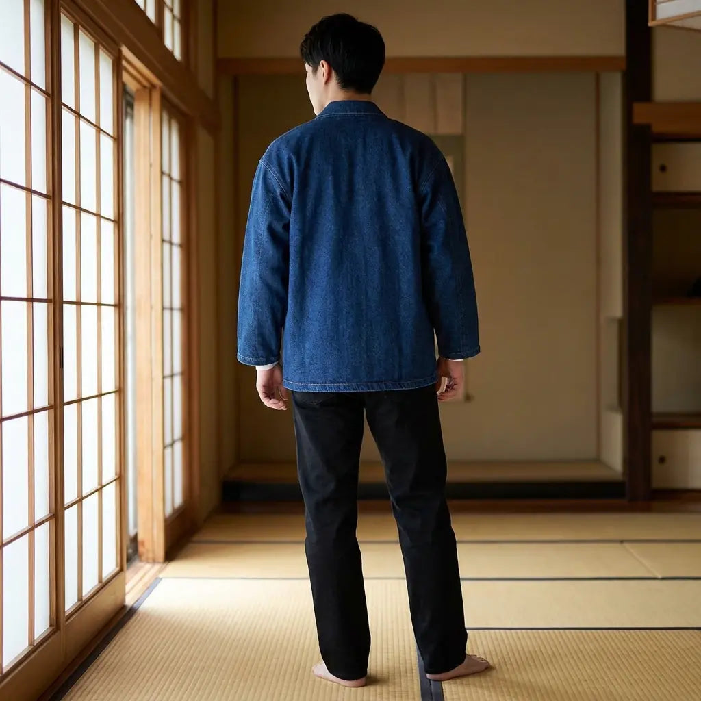 Haori Bleu Indigo en Coton