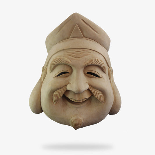 Masque Japonais Nô Jomen Sculpté en Cèdre