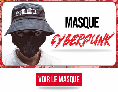 Masque Japonais Cyberpunk Noir Style Techwear