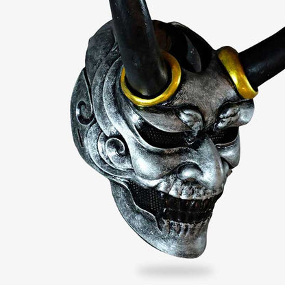 Masque Japonais Démon Oni Crocs et Deux Cornes