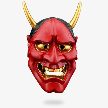 Masque Hannya Cornu Coloris Rouge ou Blanc