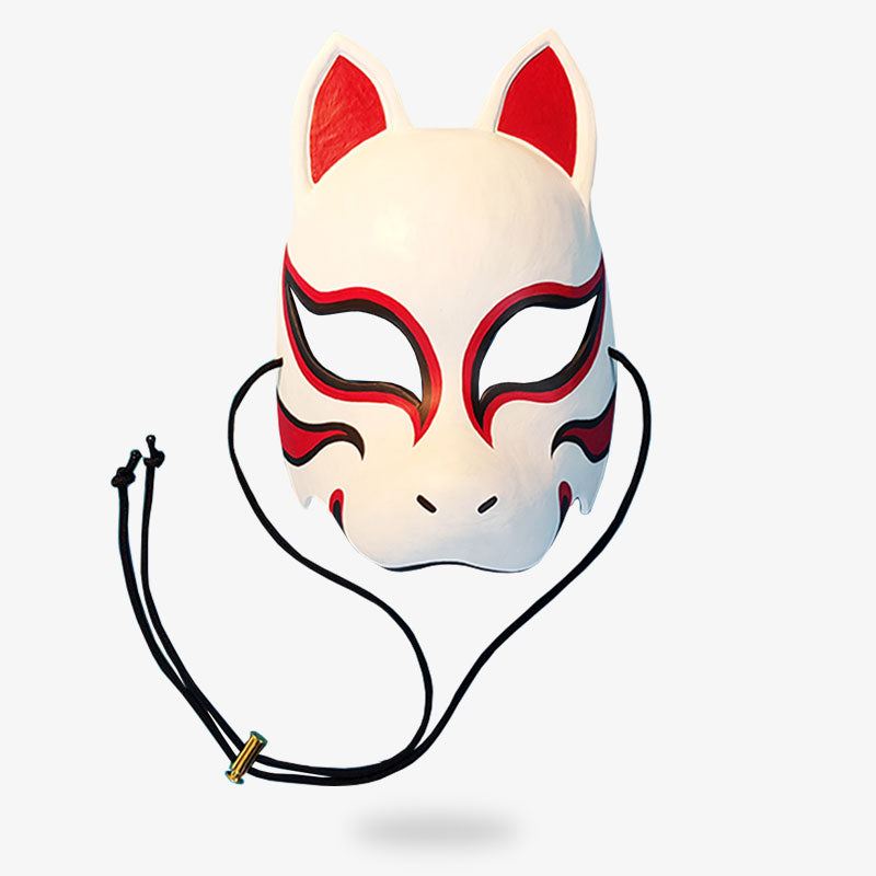 Masque Kitsune Fait Main Façon Shinobi