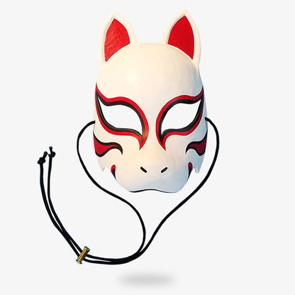 Masque Kitsune Fait Main Façon Shinobi