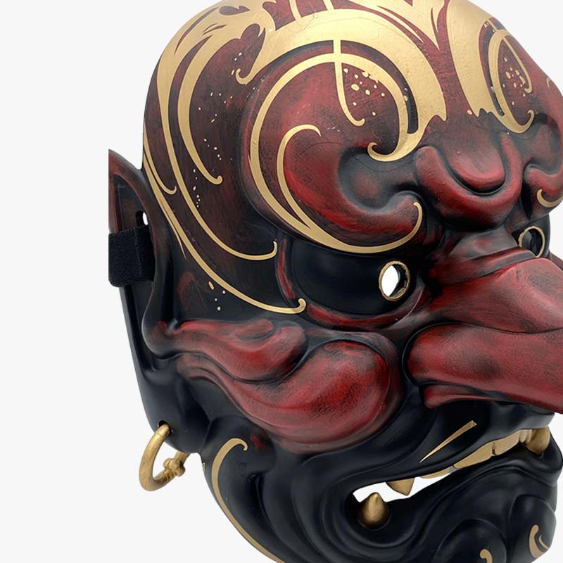 Masque Tengu Rouge en Résine et Bois