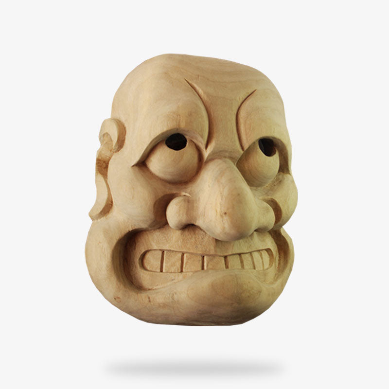 Masque Japonais Nô du Shite, Bois Sculpté