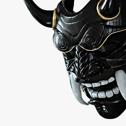 Masque Oni au Rictus Terrifiant en Fibre de Verre