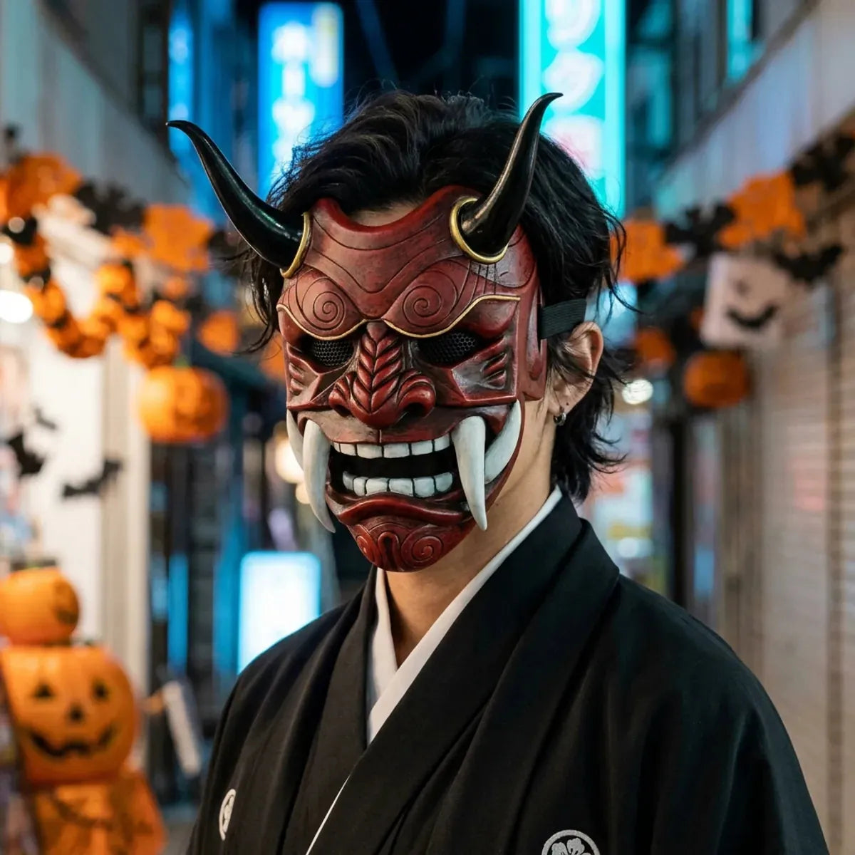 Masque Japonais Démon Hannya en Fibre de Verre
