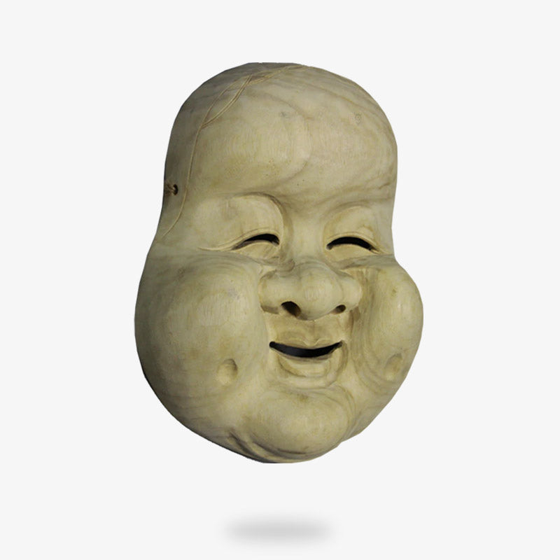 Masque Japonais Nô Otoko en Bois de Cèdre
