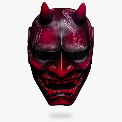 Masque Japonais Oni Rouge ou Bleu Peint au Pinceau