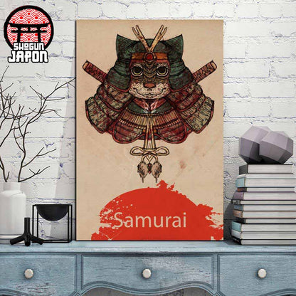 Masque Japonais Chat Rouge et Blanc Matsuri