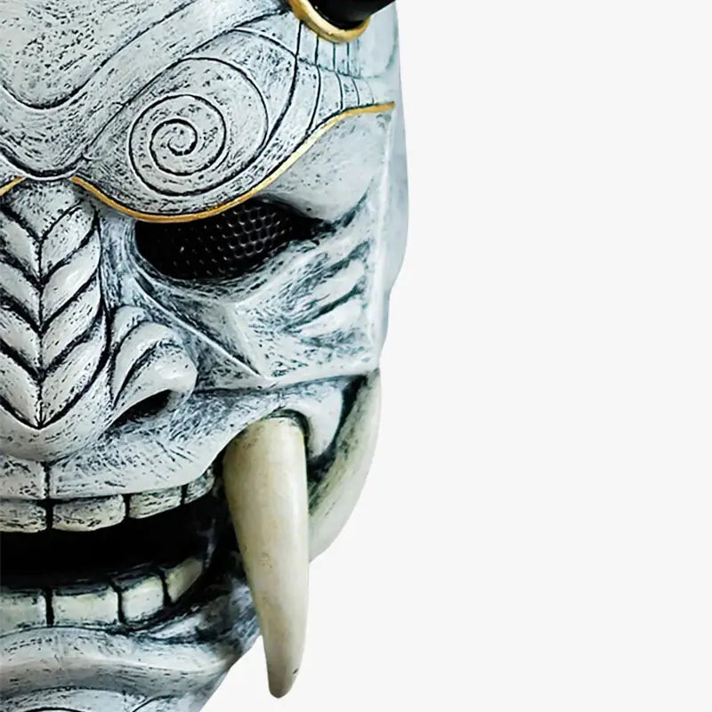 Masque Oni Japonais en Fibre de Verre Façonnée Main