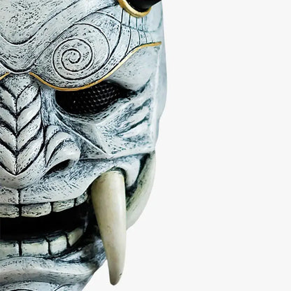 Masque Oni Japonais en Fibre de Verre Façonnée Main