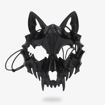 Masque Kitsune Squelette Noir ou Blanc